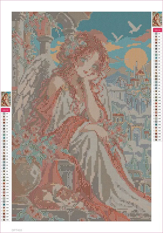 Angel of the Apricot Dawn timanttimaalauksen liimapintainen canvas 30x45cm