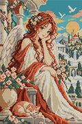 Thumbnail for Angel of the Apricot Dawn, 30x45 cm timanttimaalaus – koko kuvion esikatselu ilman lähikuvaa