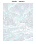 Thumbnail for Numeroitu kangas - Arctic Fox and Northern Lights 40x50cm