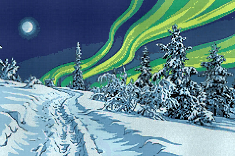 Timanttikuvio - Arctic Night Sky