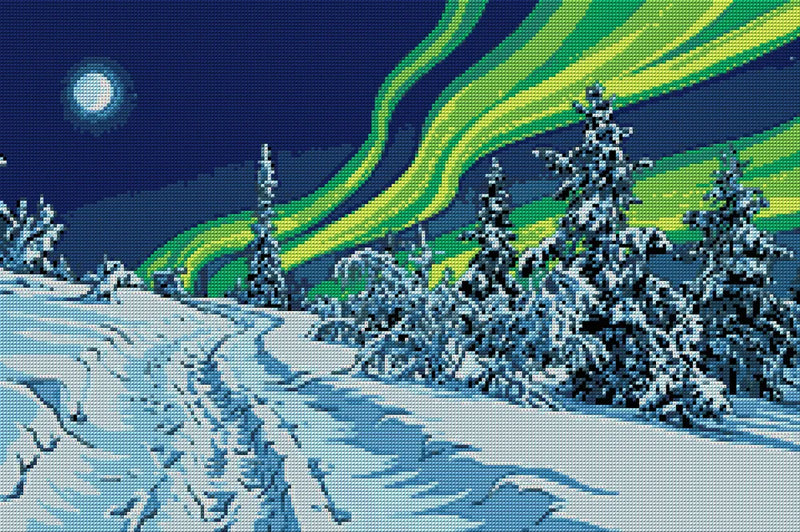 Timanttikuvio - Arctic Night Sky