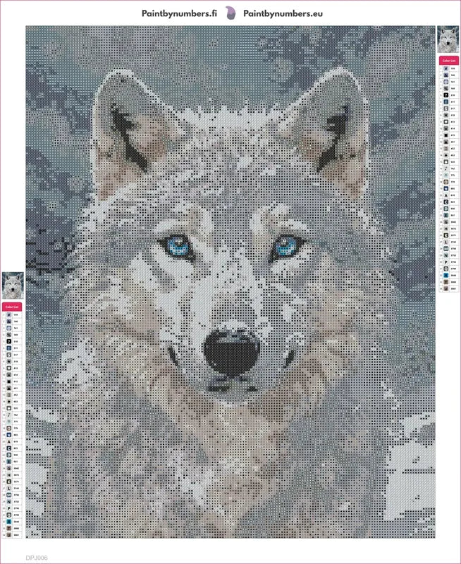 Arctic Wolf timanttimaalauksen liimapintainen canvas 40x50cm