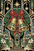 Thumbnail for Art Deco Winter Bells, 40x60 cm timanttimaalaus – lopullisen kuvion esikatselu