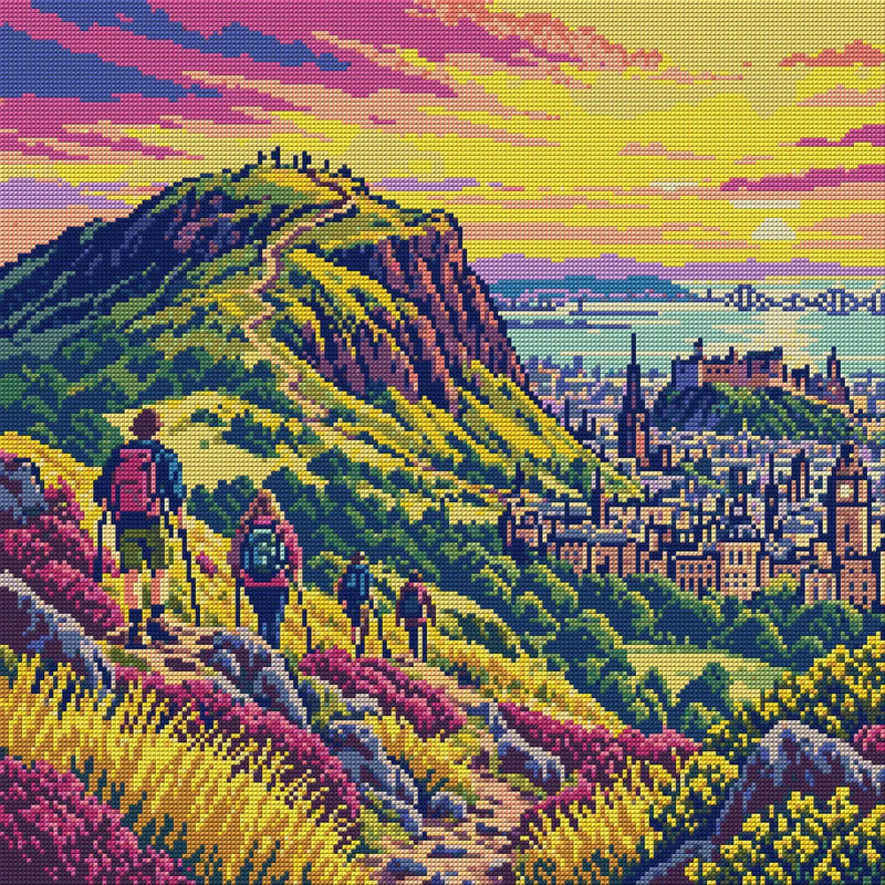 Arthur Seat Cloudbreak, 50x50 cm timanttimaalaus – koko kuvion esikatselu ilman lähikuvaa