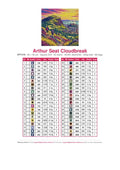 Thumbnail for Arthur Seat Cloudbreak timanttimaalauksen värikartta – 42 DMC-väriä
