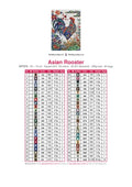 Thumbnail for Asian Rooster timanttimaalauksen värikartta – 50 DMC-väriä
