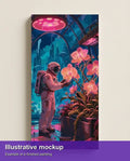 Thumbnail for Valmiin numeromaalauksen havainnekuva - Astronaut with Orchids 80x160cm