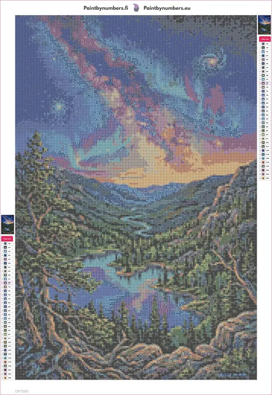 Aurora Lake timanttimaalauksen liimapintainen canvas 40x60cm