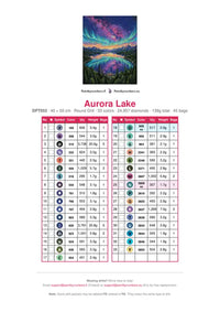 Thumbnail for Aurora Lake timanttimaalauksen värikartta – 33 DMC-väriä