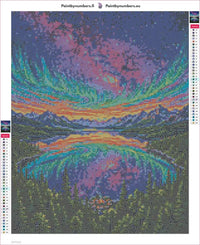 Thumbnail for Aurora Lake timanttimaalauksen liimapintainen canvas 40x50cm
