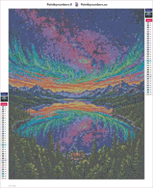 Aurora Lake timanttimaalauksen liimapintainen canvas 40x50cm