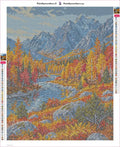 Thumbnail for Autumn Elk in Mountain Valley timanttimaalauksen liimapintainen canvas 40x50cm