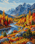 Thumbnail for Autumn Elk in Mountain Valley, 40x50 cm timanttimaalaus – koko kuvion esikatselu ilman lähikuvaa