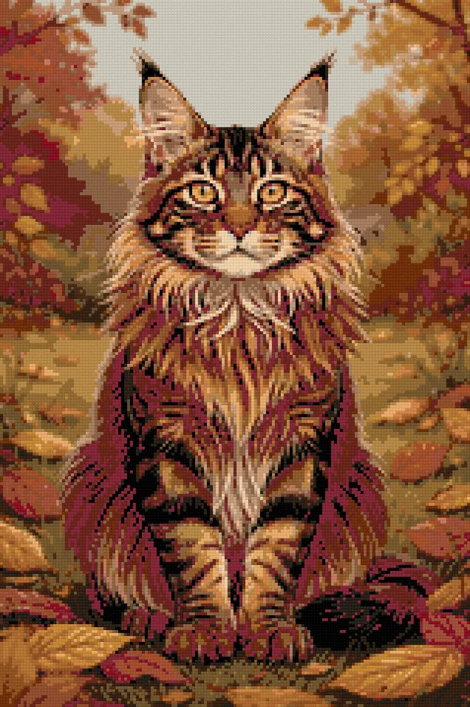 Timanttikuvio - Autumn Maine Coon