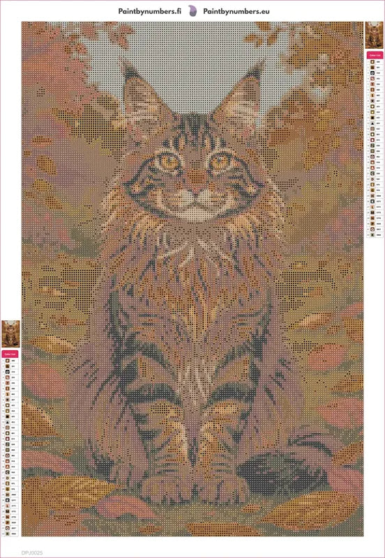 Autumn Maine Coon timanttimaalauksen liimapintainen canvas 40x60cm
