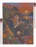 Thumbnail for Autumn Witch on the Roof timanttimaalauksen liimapintainen canvas 30x40cm