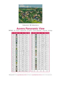 Thumbnail for Auvers Panoramic View timanttimaalauksen värikartta – 37 DMC-väriä