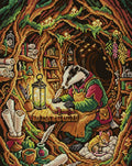 Thumbnail for Badger Scribe in Cozy Burrow, 40x50 cm timanttimaalaus – koko kuvion esikatselu ilman lähikuvaa