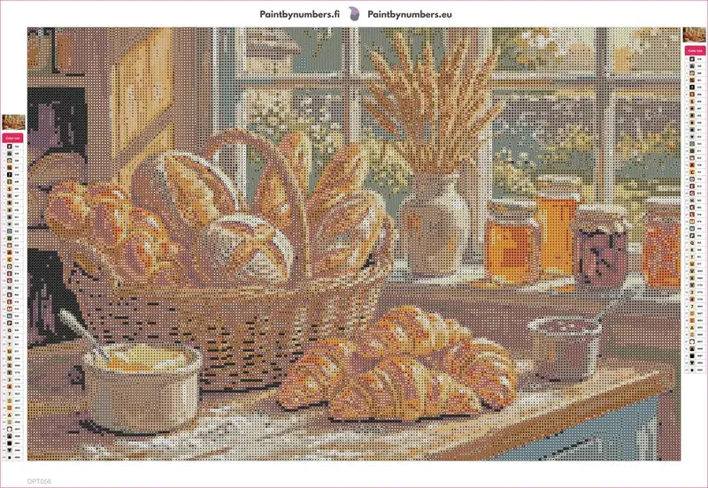 Bakery Still Life timanttimaalauksen liimapintainen canvas 60x40cm