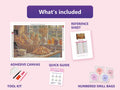 Thumbnail for Bakery Still Life 60x40cm timanttimaalauspaketin sisalto: liimapintainen canvas, varikartta, tyokalut ja timanttipussit