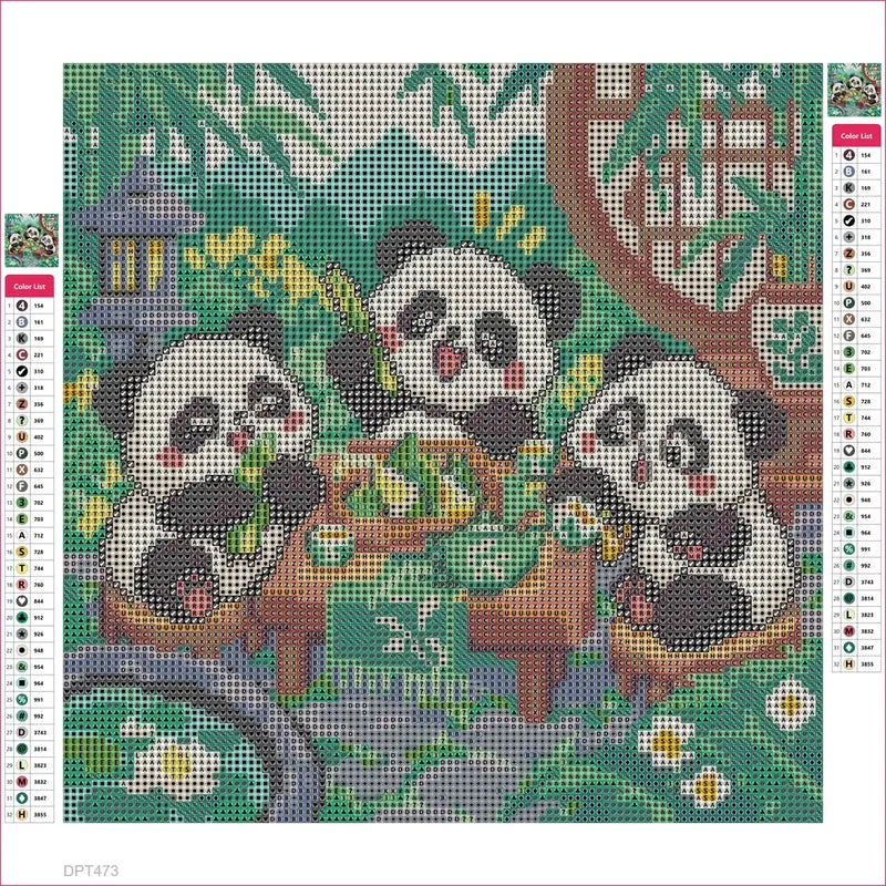 Bamboo Breakfast Club timanttimaalauksen liimapintainen canvas 30x30cm