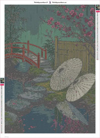 Thumbnail for Bamboo Fence and Umbrellas timanttimaalauksen liimapintainen canvas 50x70cm