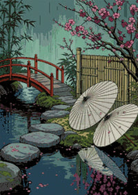 Thumbnail for Timanttikuvio - Bamboo Fence and Umbrellas