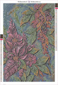 Thumbnail for Baroque Plum Floral Relief timanttimaalauksen liimapintainen canvas 40x60cm