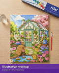 Thumbnail for Valmiin numeromaalauksen havainnekuva - Bear and Flowers Garden 40x50cm