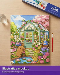 Thumbnail for Valmiin numeromaalauksen havainnekuva - Bear and Flowers Garden 40x50cm