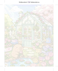 Thumbnail for Numeroitu kangas - Bear and Flowers Garden 40x50cm