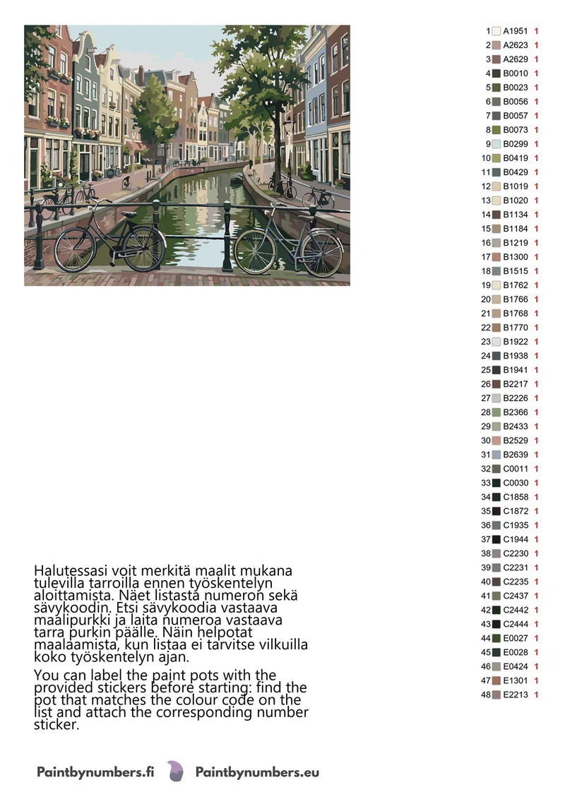 Värikartta ja ohjeet - Bicycles by Canal 50x40cm