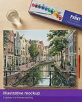 Thumbnail for Valmiin numeromaalauksen havainnekuva - Bicycles by Canal 50x40cm