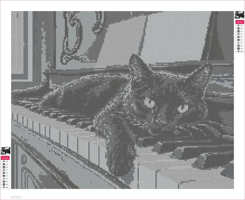 Black Cat on the Piano Keys timanttimaalauksen liimapintainen canvas 50x40cm