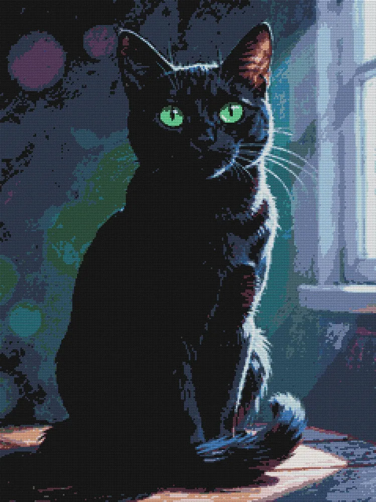Timanttikuvio - Black Cat Portrait