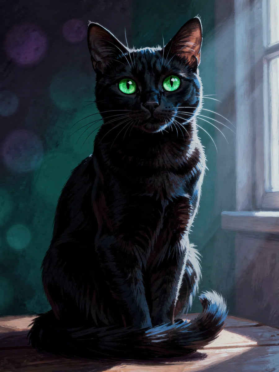 Timanttimaalaus Black Cat Portrait