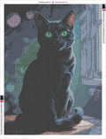 Thumbnail for Black Cat Portrait timanttimaalauksen liimapintainen canvas 60x80cm