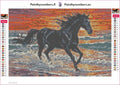 Thumbnail for Black Horse at Sunset timanttimaalauksen liimapintainen canvas 30x20cm