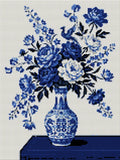 Thumbnail for Timanttikuvio - Blue and White Peonies
