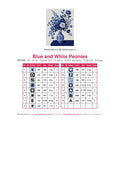 Thumbnail for Blue and White Peonies timanttimaalauksen värikartta – 15 DMC-väriä