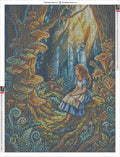Thumbnail for Blue Dress Girl timanttimaalauksen liimapintainen canvas 60x80cm