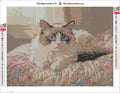 Thumbnail for Blue-Eyed Cat timanttimaalauksen liimapintainen canvas 40x30cm