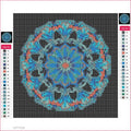 Thumbnail for Blue Floral Mandala timanttimaalauksen liimapintainen canvas 20x20cm