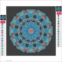 Thumbnail for Blue Floral Mandala timanttimaalauksen liimapintainen canvas 20x20cm