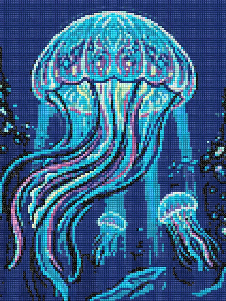 Timanttikuvio - Blue Jellyfish