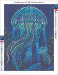 Thumbnail for Blue Jellyfish timanttimaalauksen liimapintainen canvas 30x40cm