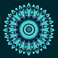 Thumbnail for Sininen mandala geometrisilla kuvioilla