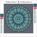Thumbnail for Blue Round Mandala timanttimaalauksen liimapintainen canvas 20x20cm