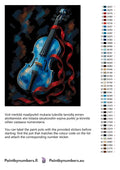 Thumbnail for Värikartta ja ohjeet - Blue Violin with Red Ribbon 60x80cm