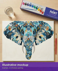 Thumbnail for Valmiin numeromaalauksen havainnekuva - Boho Elephant 50x40cm